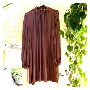 Aritzia Wilfred Garlyn dress in chocolate mauve